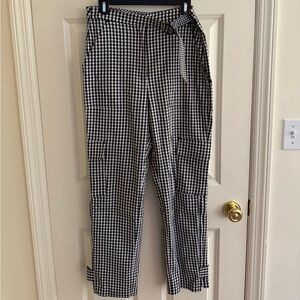 Jonathan Simkhai Black and White Checkered Straight Leg Pants